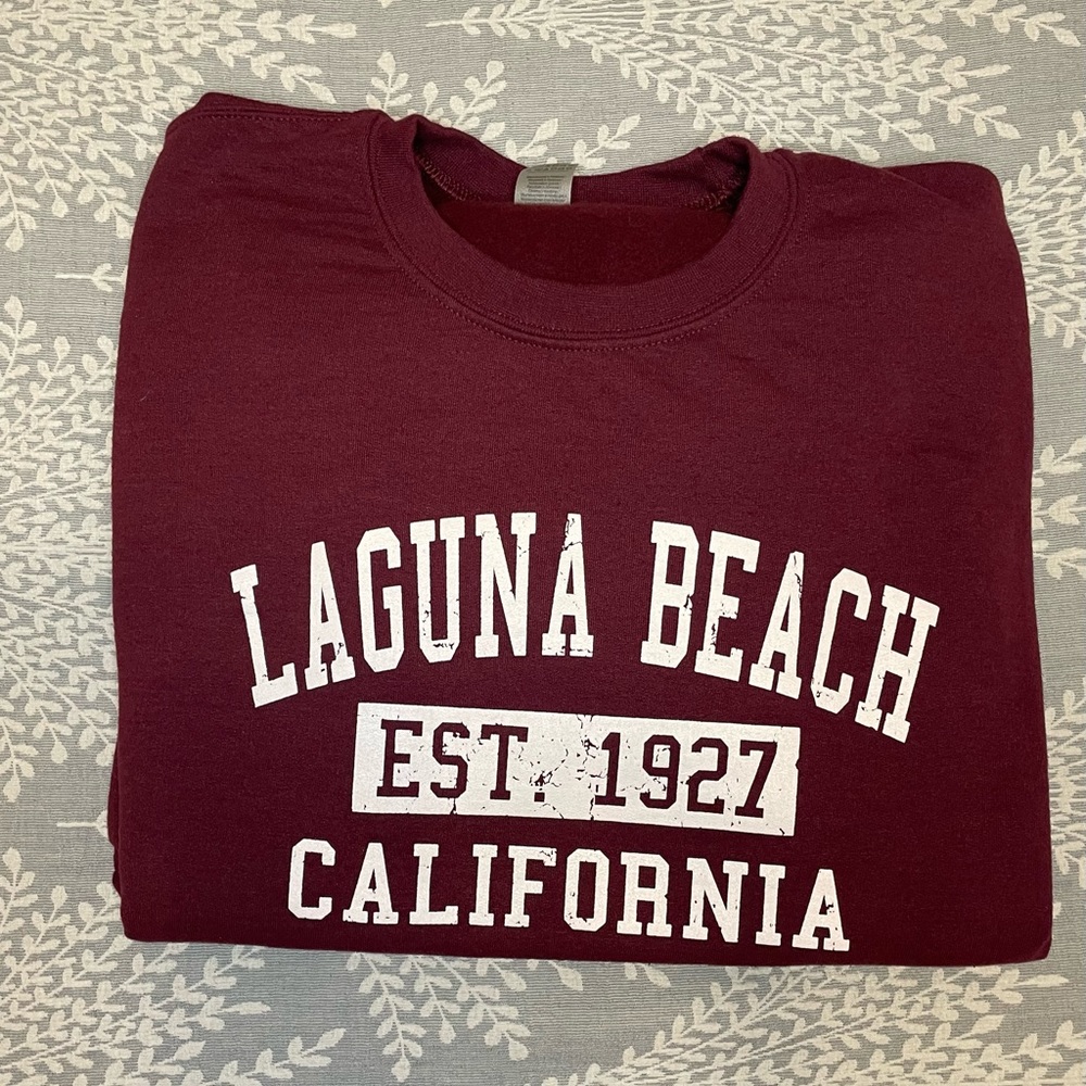 Laguna Beach California burgundy Sweatshirt Size XL